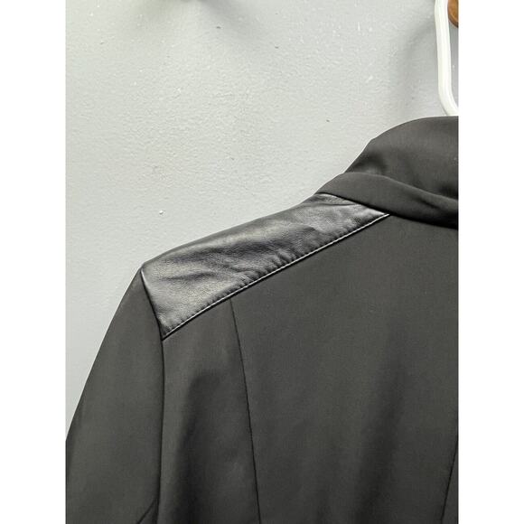 Via Spiga Coat Womens Small Black Button Trench Coat Soft Shell Gold accents - Picture 9 of 10